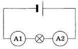 элек­трическая схема с двумя амперметрами